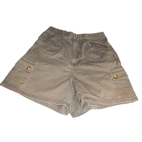 Pants - QUEPASA junior's size 3 brown with green tint vintage 100% cotton cargo shorts